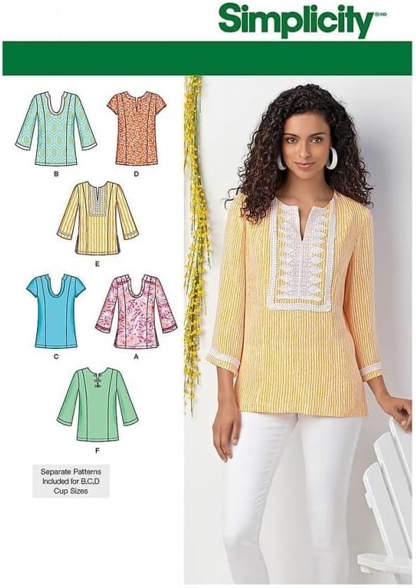 Simplicity 1461 Sz 10-28 Kurta Tunic Top Boho Long Sleeve Princess Seams Pattern