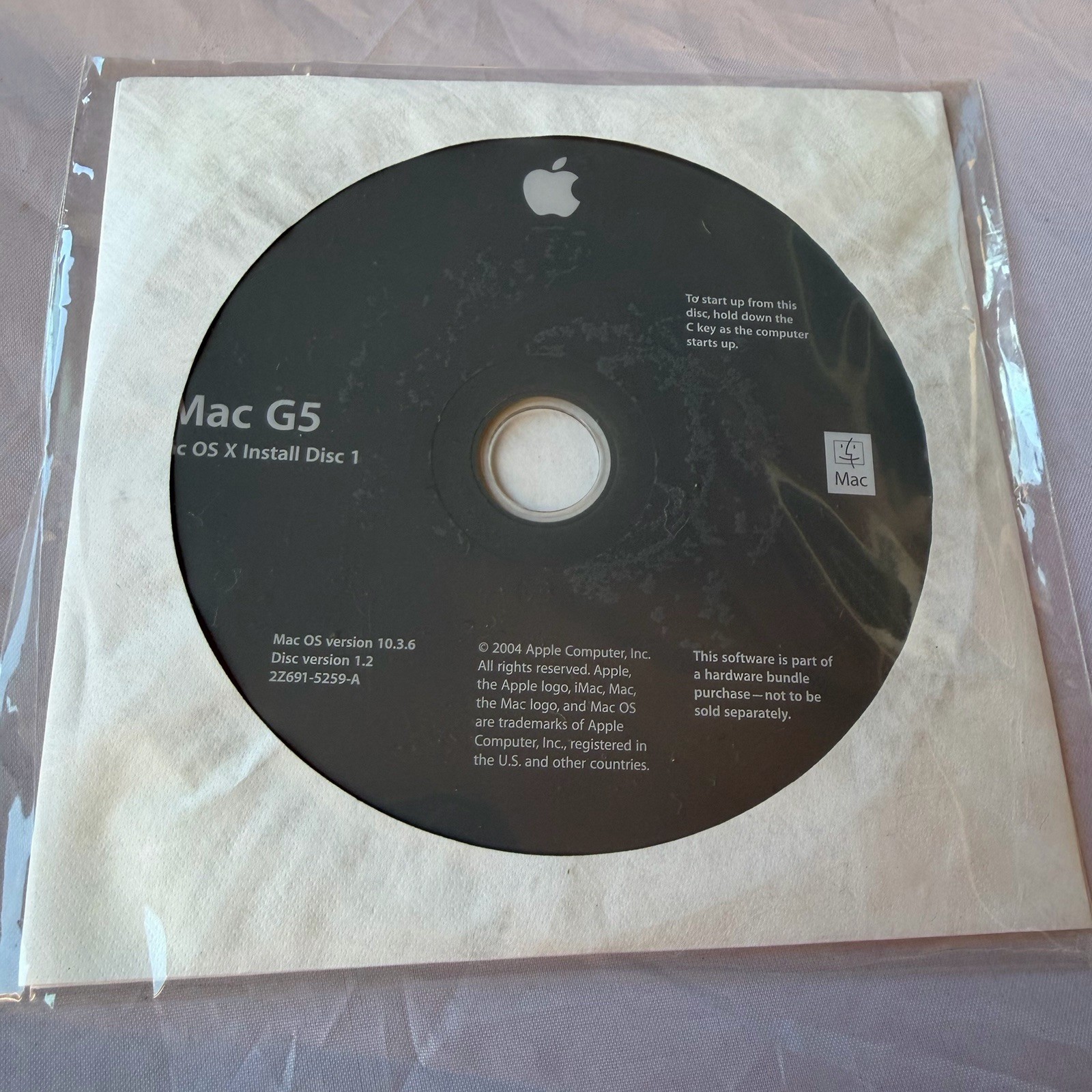iMac G5 Mac OS X 10.3.6 Install Disc 1 & 2, for iMac G5 (2004) Apple Software