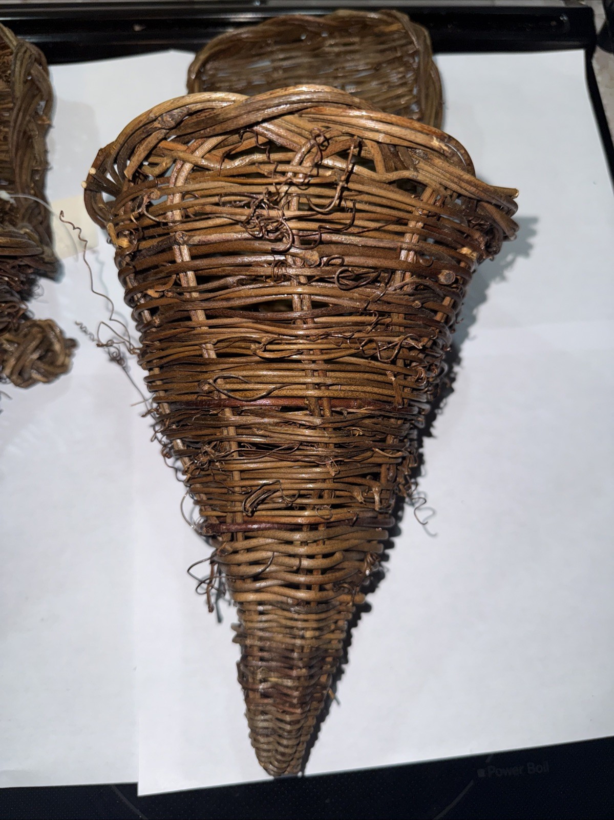 Vtg-Set Of 2 Cornucopia Type Baskets New