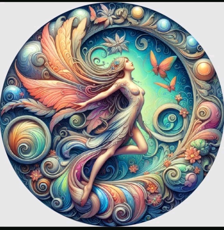 2 OZ .999 SILVER HAYLEYBUG WHISPERS OF THE WIND COLORIZED ART ROUND FAIRY GIRL