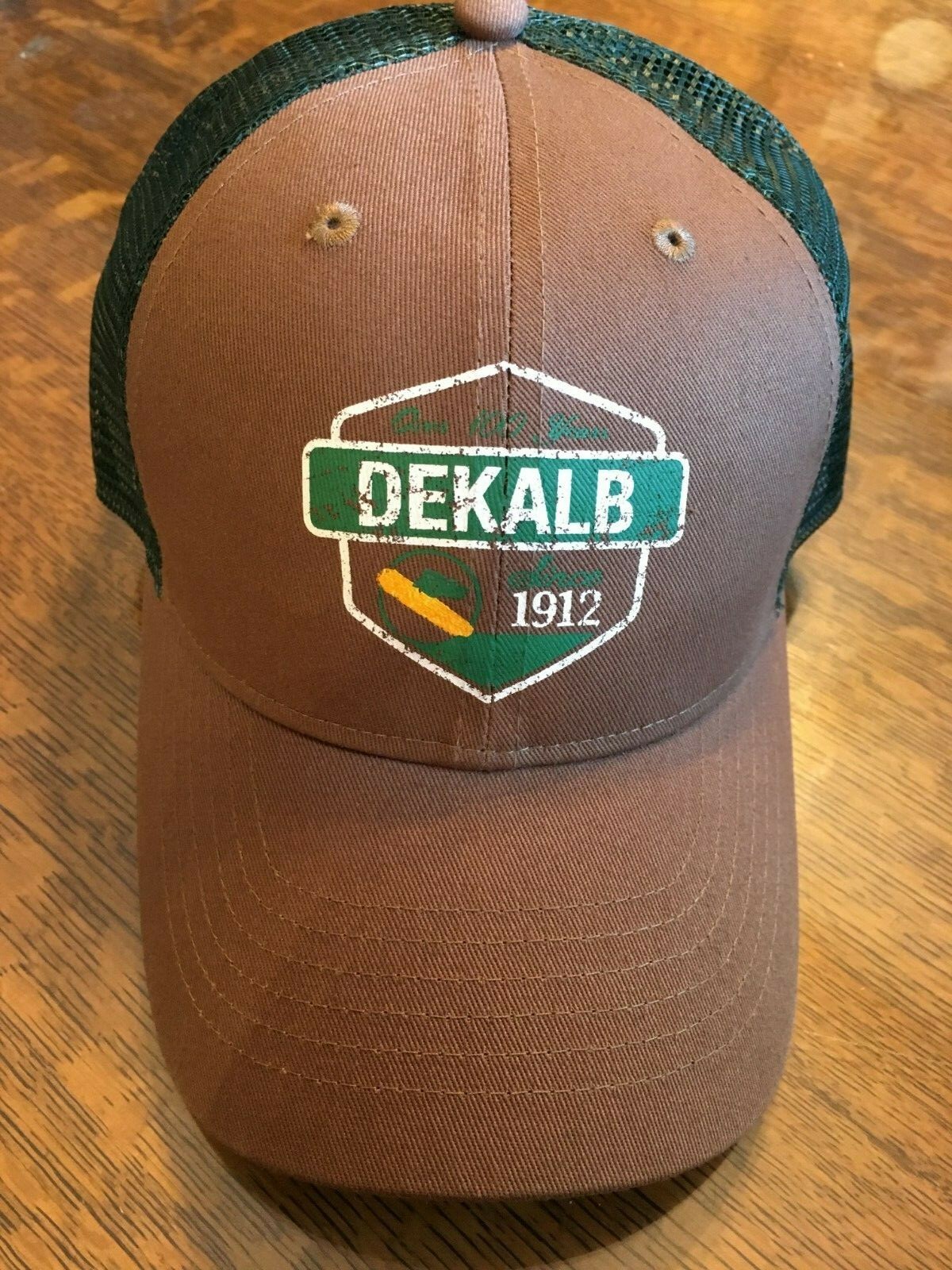 NWT TWO TONED green mesh back DEKALB embroidery cap hat A4
