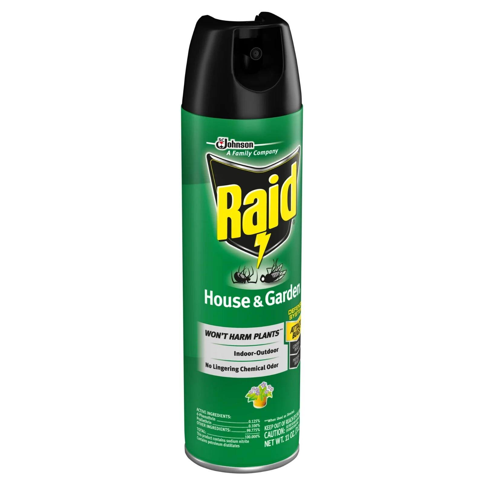 6 Pack Raid House & Garden Insect Killer Spray- In/Outdoor Plant-safe Size 11 oz