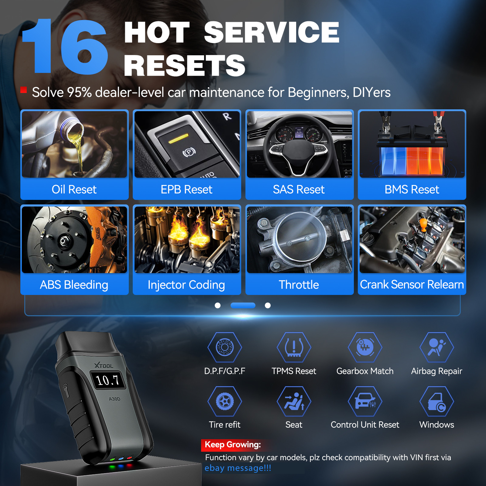 XTOOL A30D V2.0 Wireless OBD2 Scanner Bidirectional Full System Diagnostic Tool