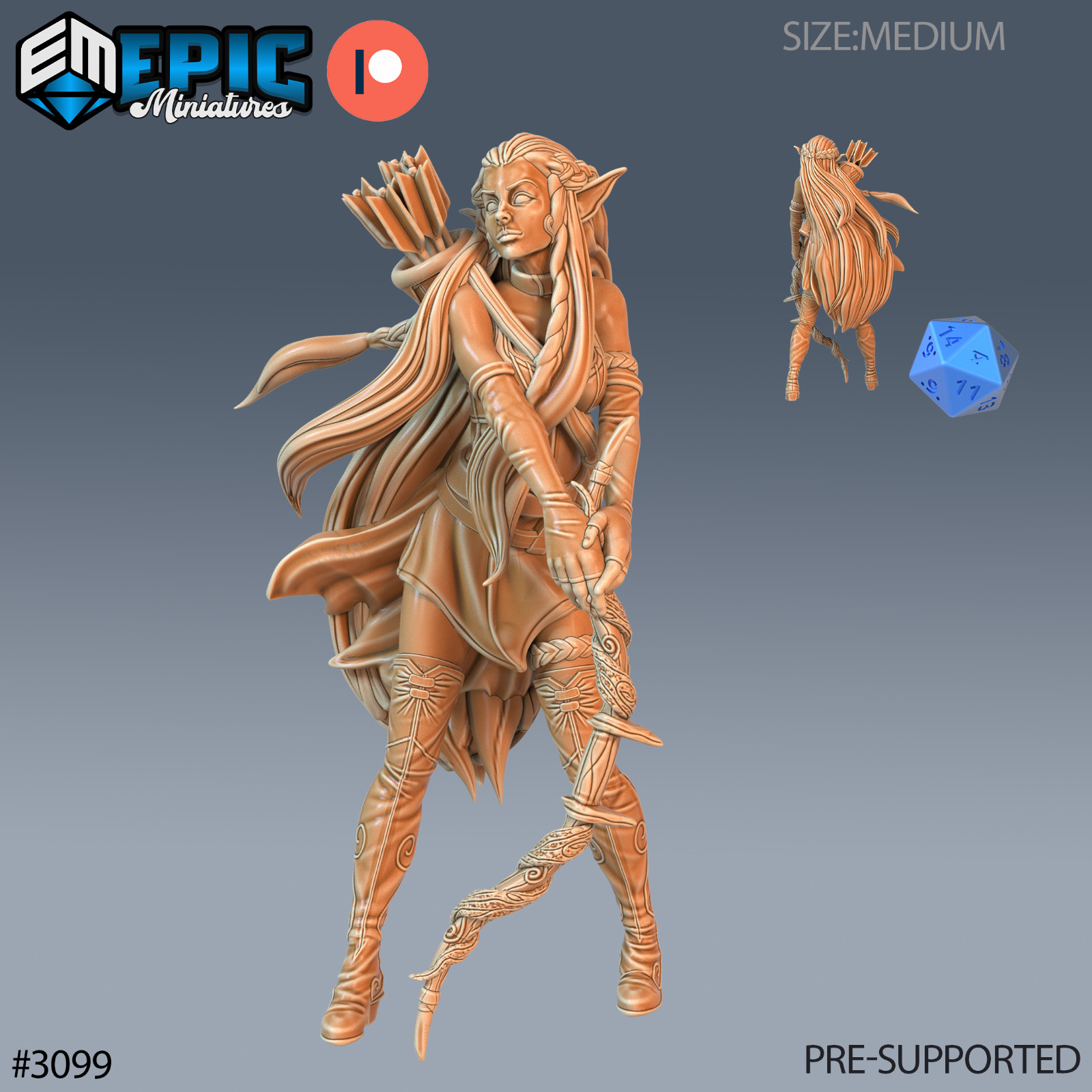 Elf Ranger A Player | Epic Miniatures | RPG D&D Pathfinder Wargaming