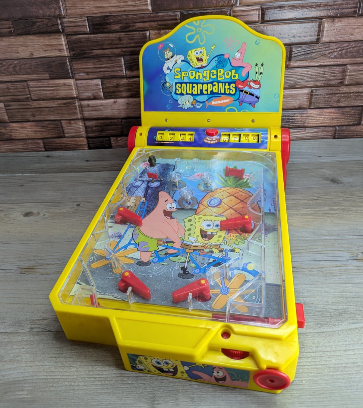 Spongebob Squarepants Pinball Alley 15" Tabletop Pinball Game Funrise 2004 Works