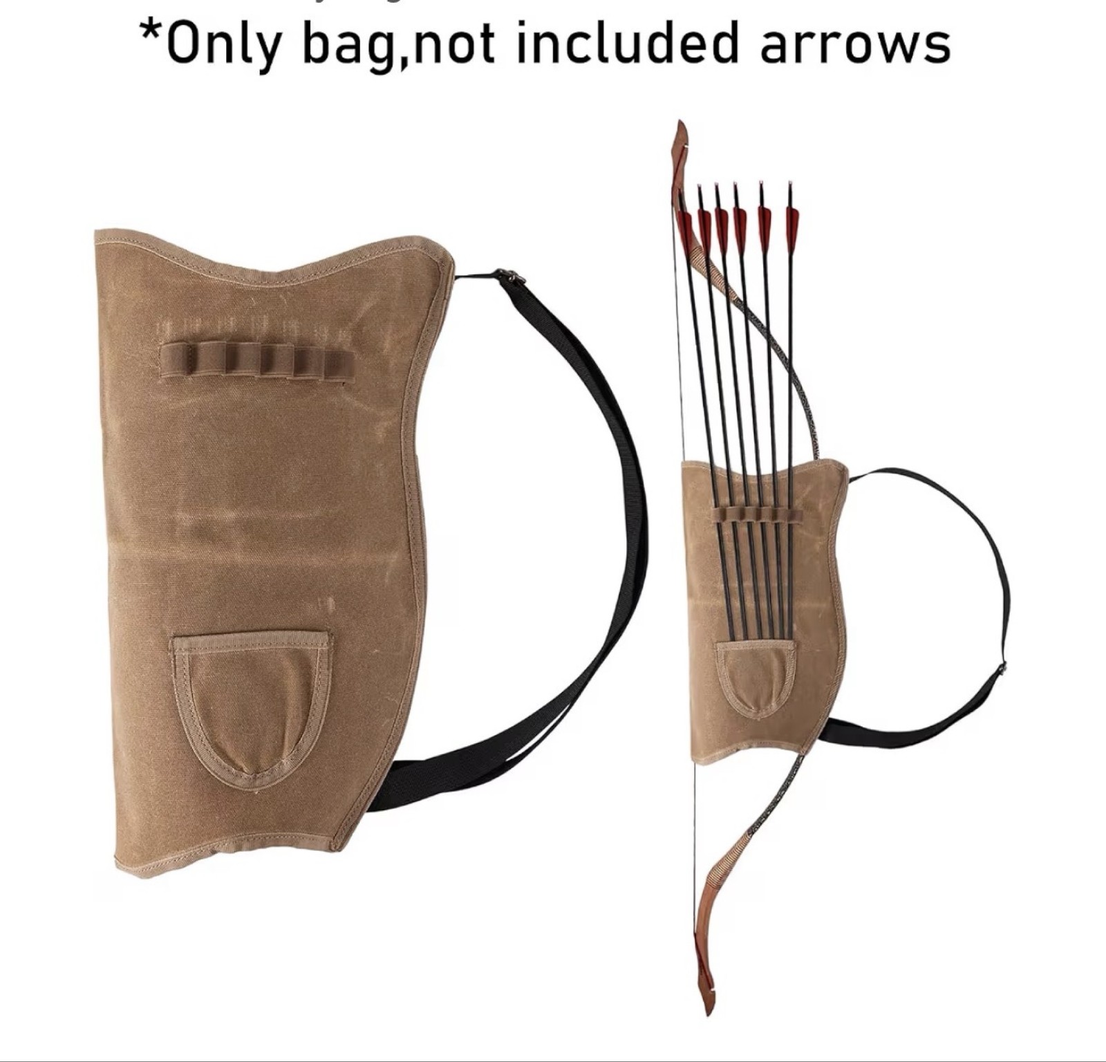 HERSENT Archery Back Quiver, Adjustable Shoulder Bow Arrow Carrier Bag