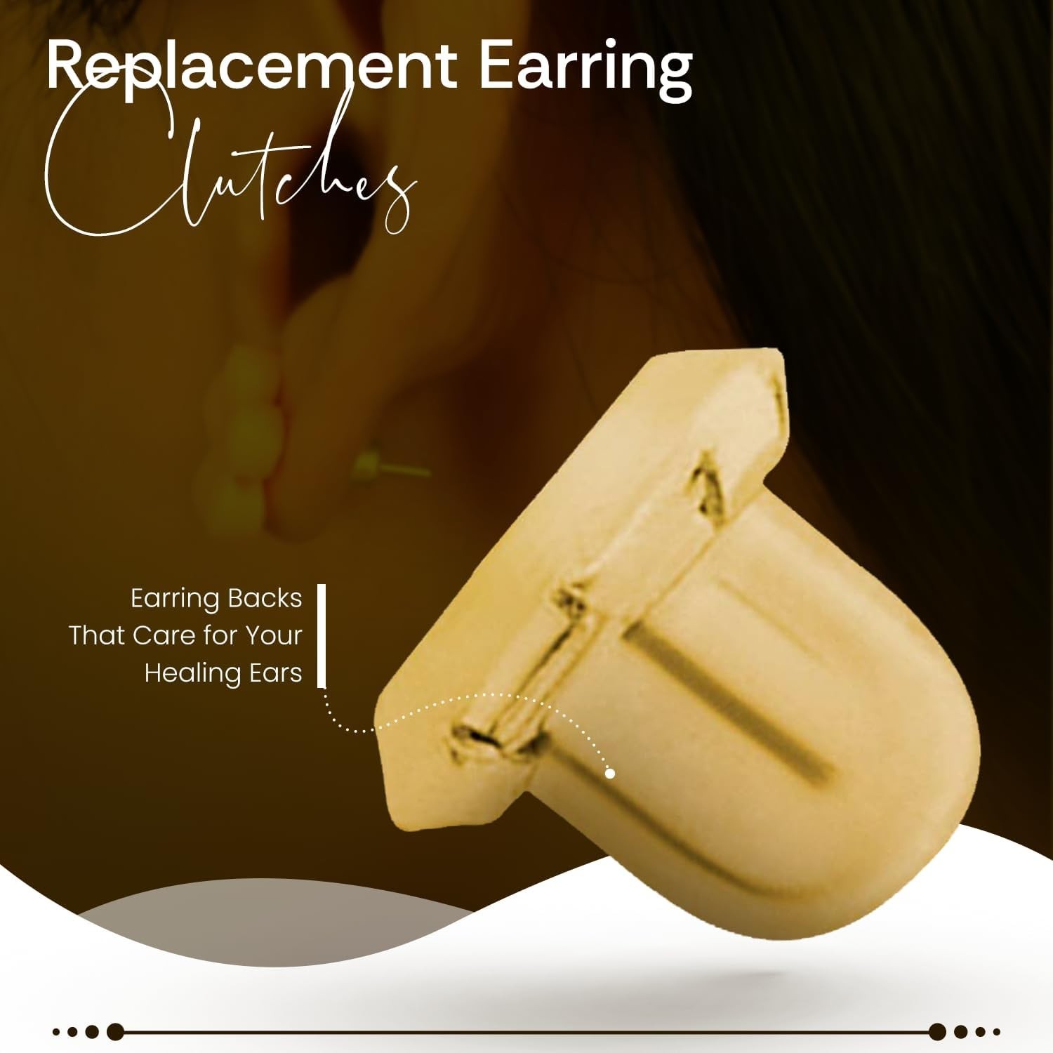 Secure Gold-Plated Earring Backs - Perfect for Sensitive Skin (4 Count)