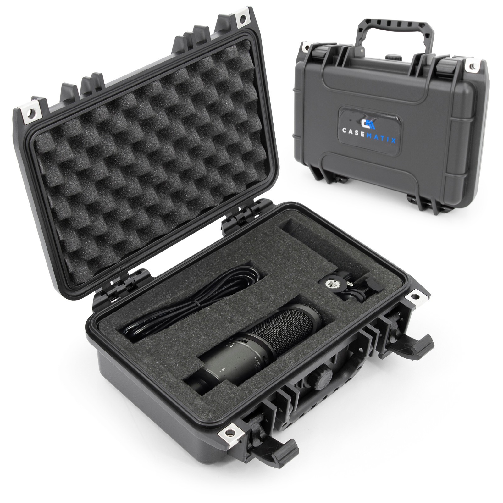CASEMATIX 12" Waterproof Mic Case for Shure, Rode, Neumann, AKG & Studio Mics
