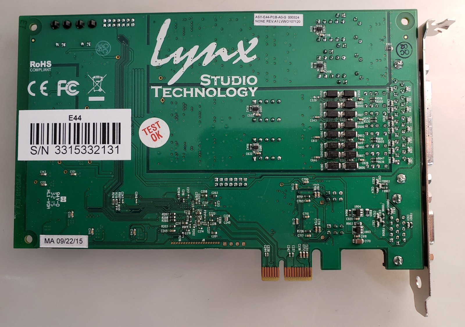 Lynx E44 ASSY-E44-PCB-A0-G PCIe Audio Interface Card Digital-to-Analog Converter