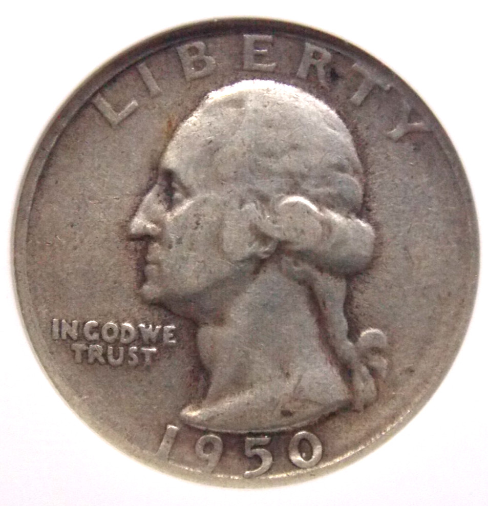 1950 "S/D" Washington SILVER Quarter 25c NGC VF35 #004 Very Fine ECC&C, Inc.