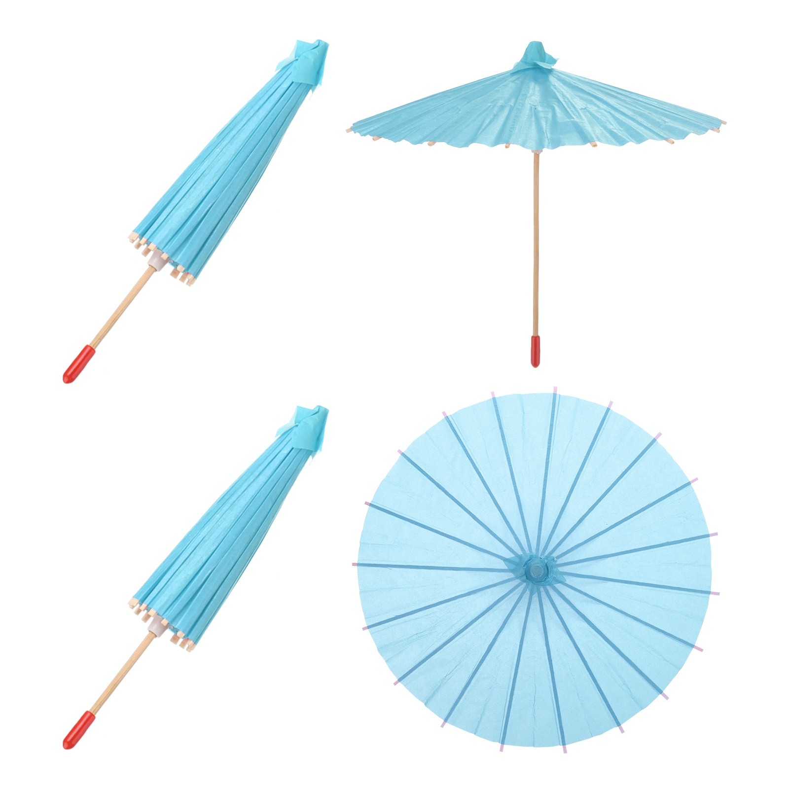 2 Pcs Paper Umbrellas ,8" Paper Parasol Umbrella for Craft,Blue