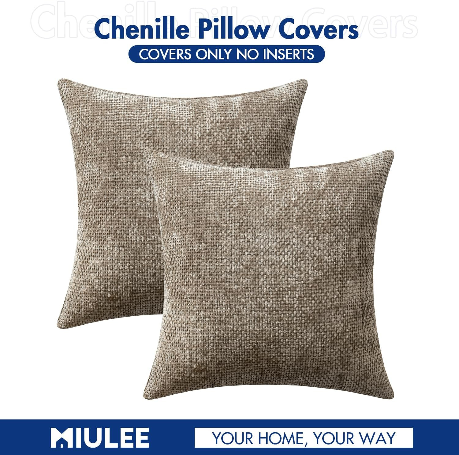 MIULEE Pack of 2 Khaki Decorative 18" x (Pack 2),