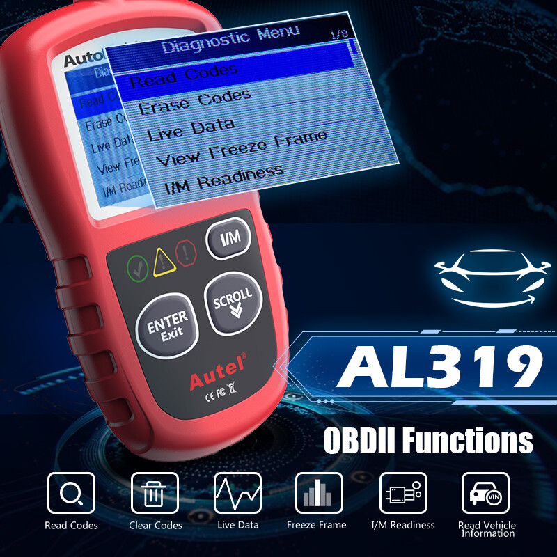 Autel Autolink AL319 OBD2 Scanner Code Reader Check Engine Car Diagnostic Tool