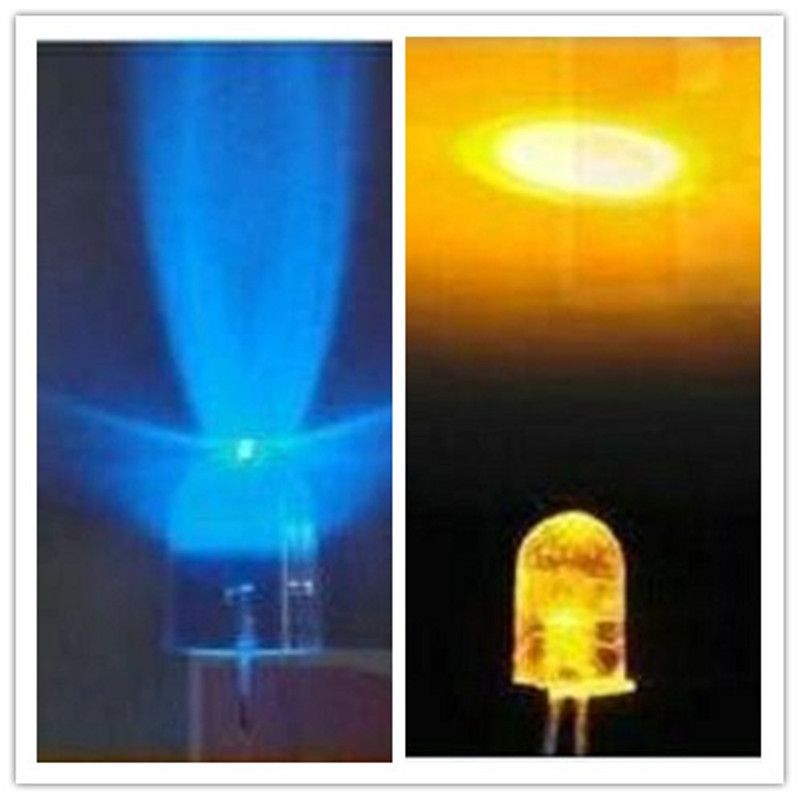 30pcs,5mm Bi-Polar Common Cathode Amber/Blue Led,YB5L