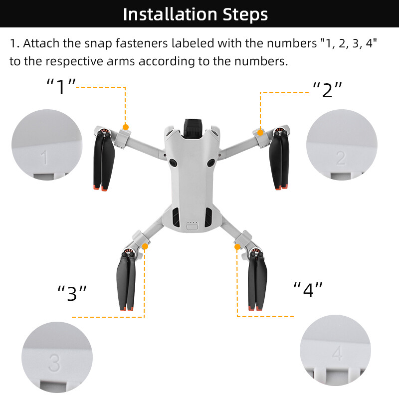For DJI MINI 4 PRO Drone ABS Heighten Tripod Landing Gear Protector Accessories