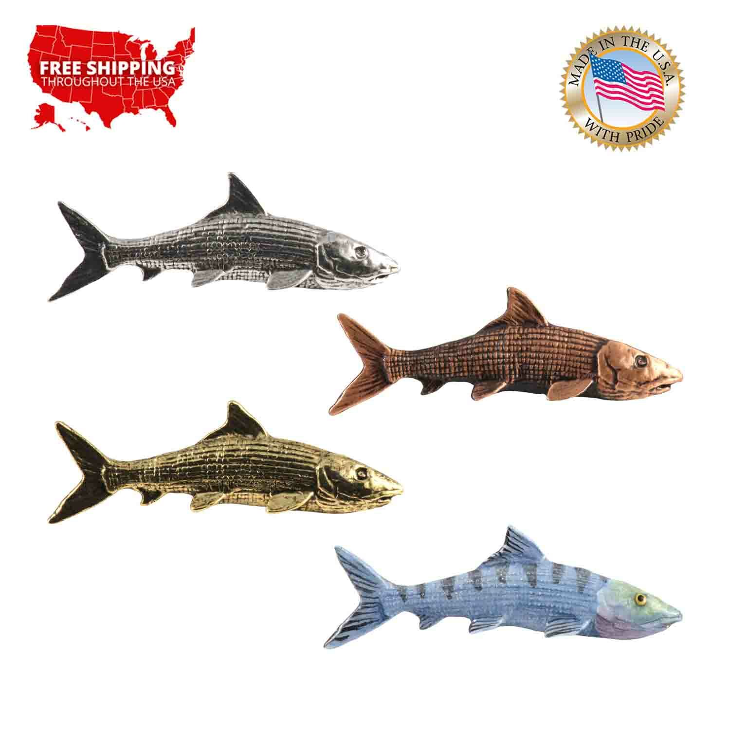 Pewter Bonefish Fishing Lapel Pin or Refrigerator Magnet, Made in USA S037