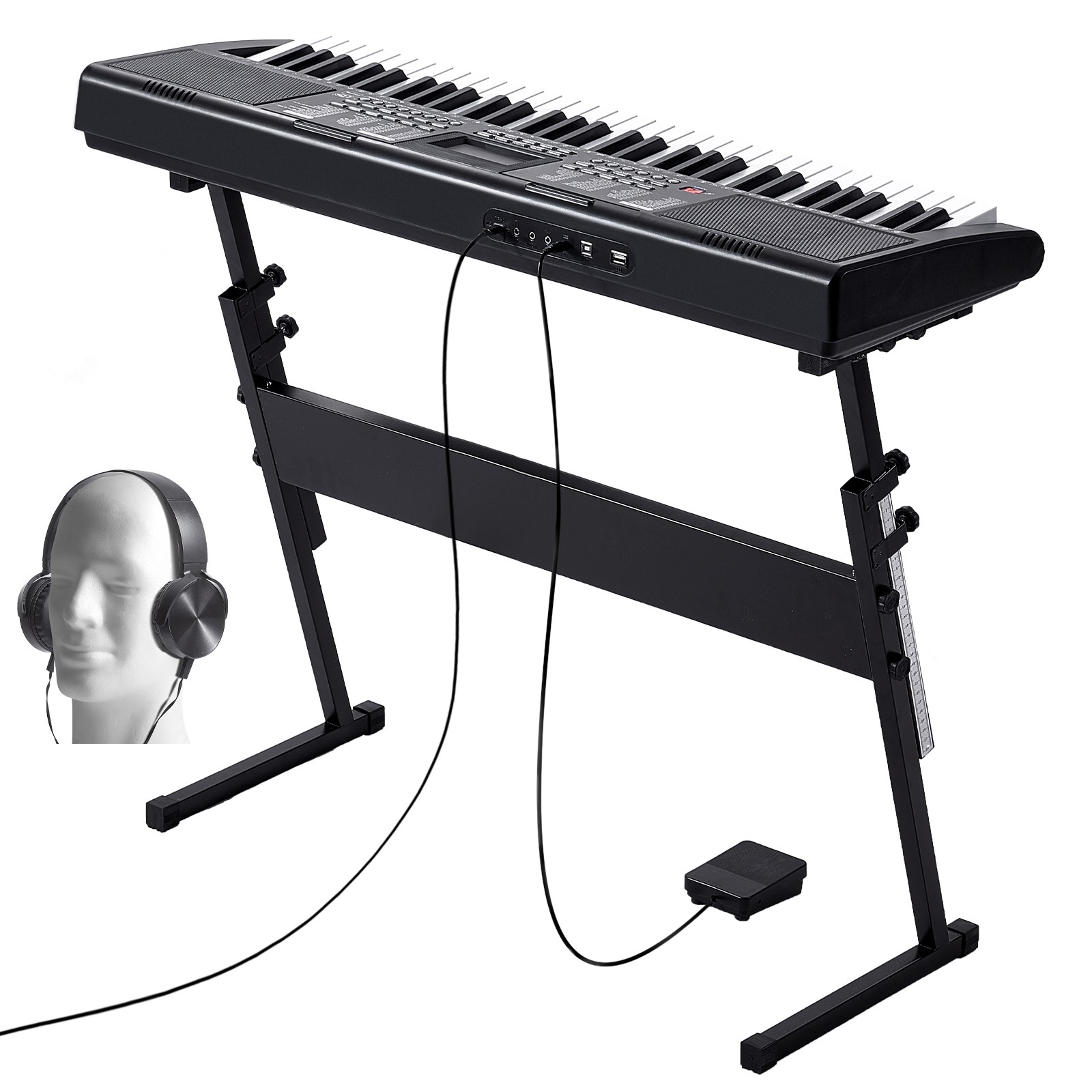 Uimoso 61-Key Portable Digital Piano with Adjustable Stand