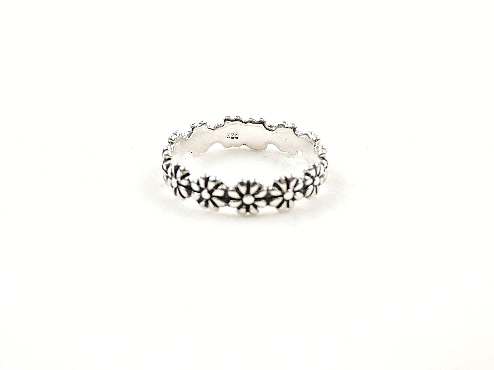 Sterling Silver Flower Band Ring - Free Gift Packaging