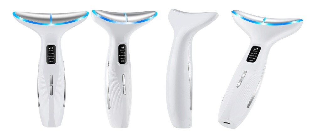 LED Light Therapy Neck Massager,3 Modes,45°C Heat,Microcurrent Lifting Skin Care