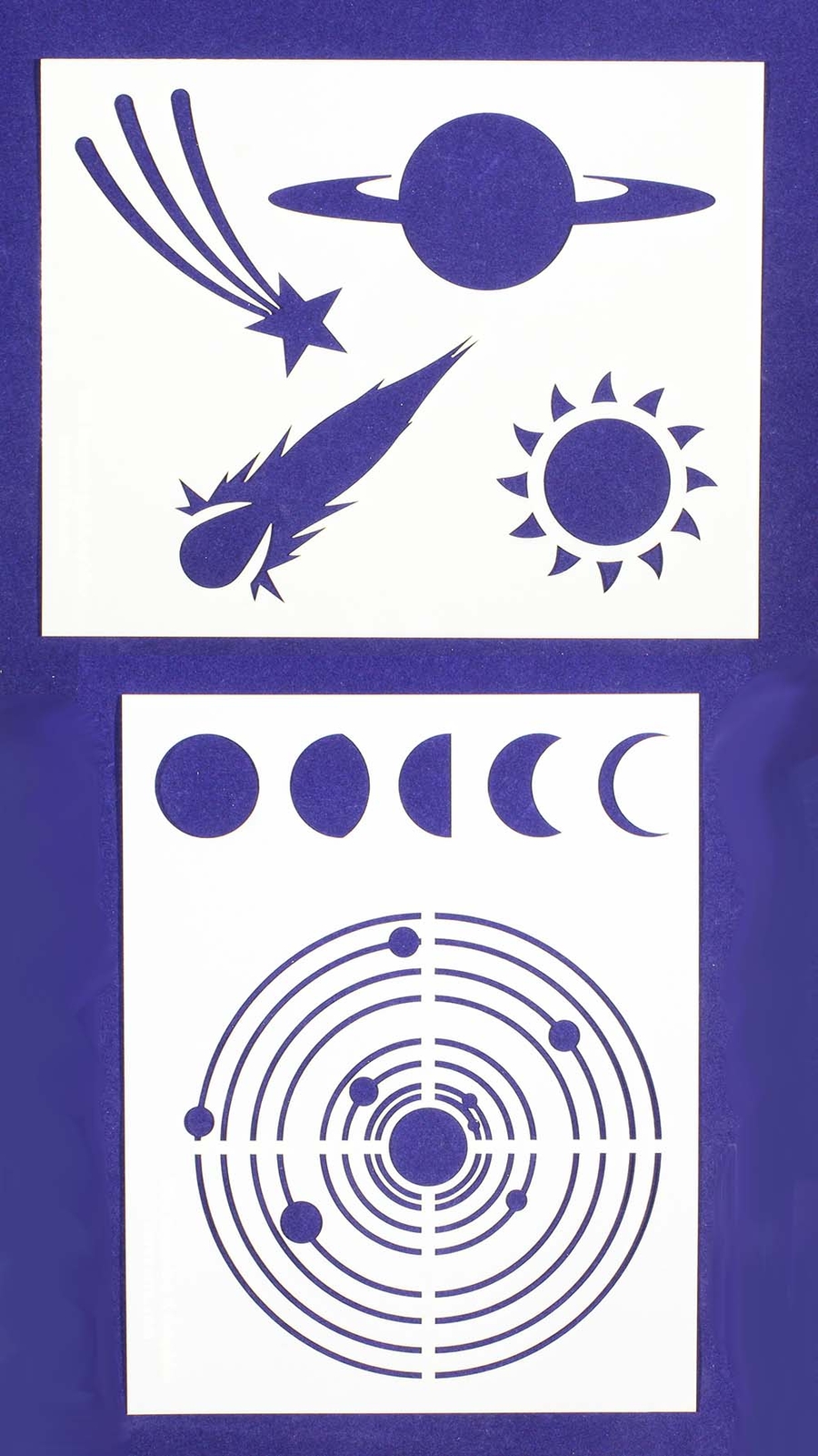 Space-Planets Stencils-2 pc Set-14 Mil Mylar- Painting/Crafts/Template