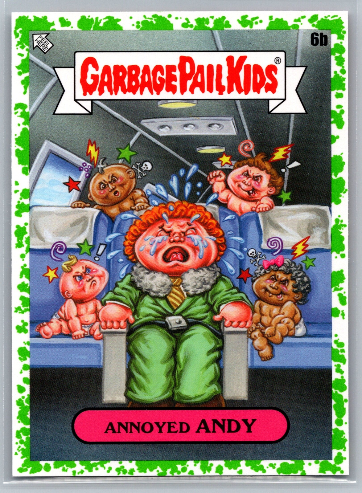 2021 Topps Garbage Pail Kids Go on Vacation #6b Annoyed Andy GREEN Parallel