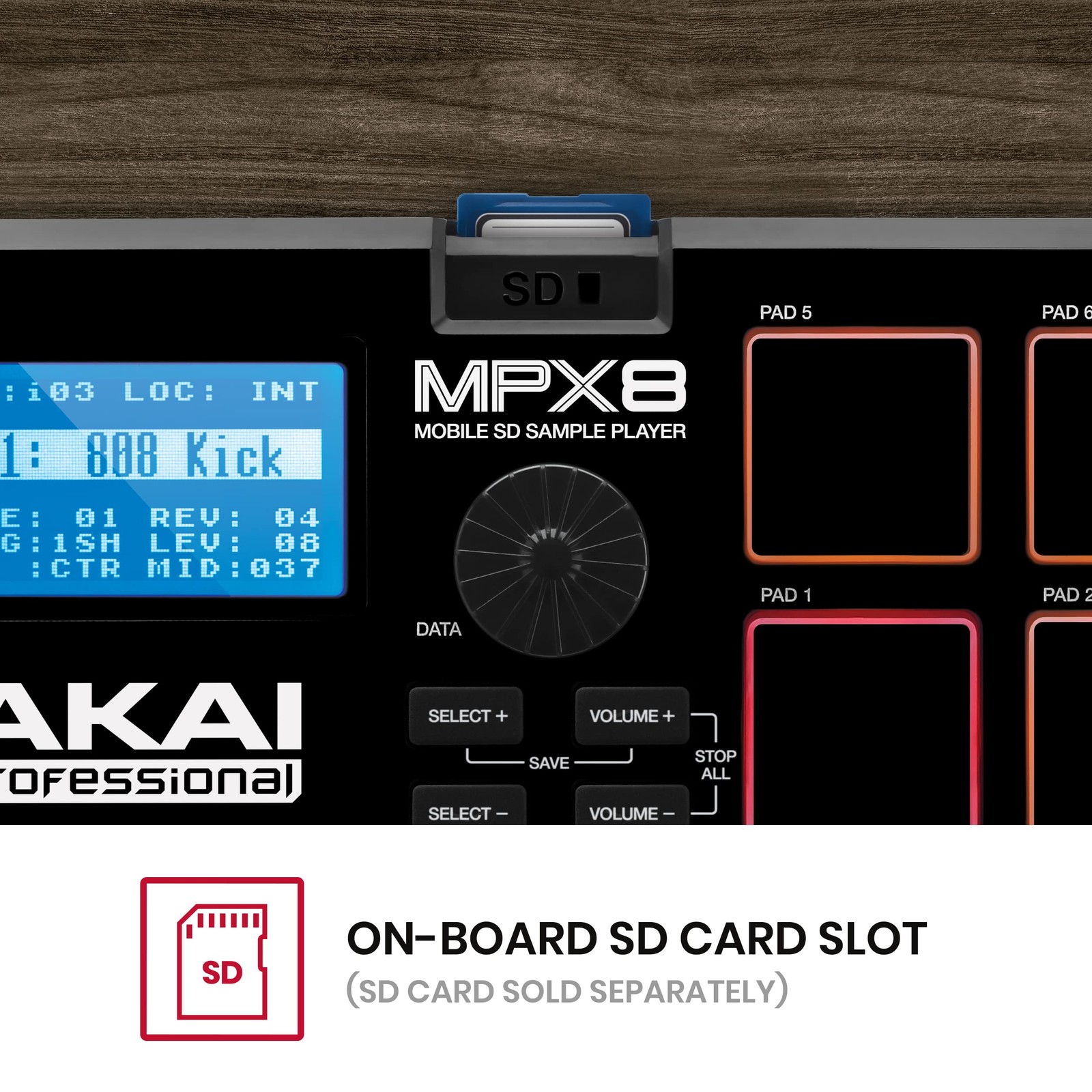 AKAI Professional MPX8 - Portable Sample Pad Controller With 8
