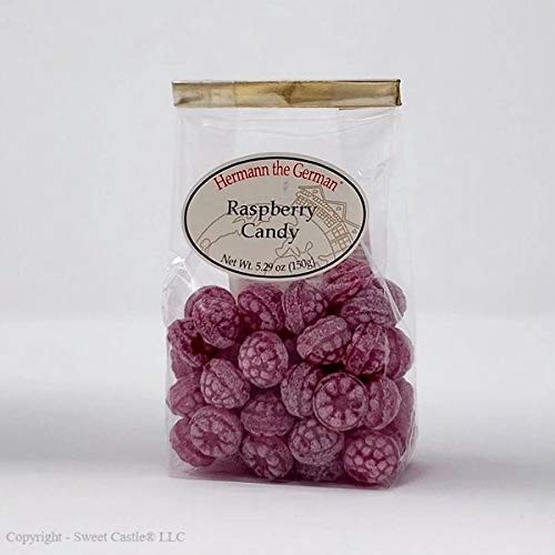 Hermann the German Raspberry Hard Candy 5.29 Ounce (Pack of 1), Red