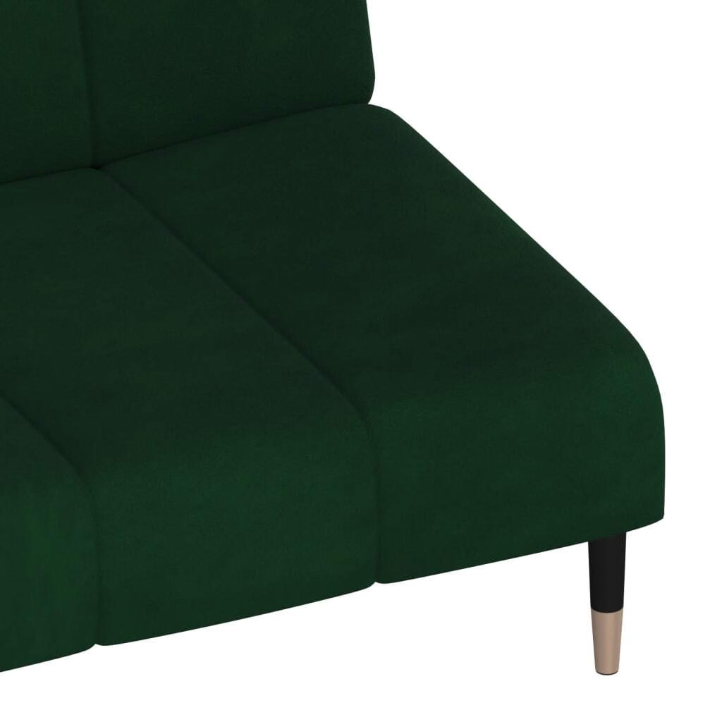 Sofa Bed Dark Green Velvet, Wood, Metal Standard