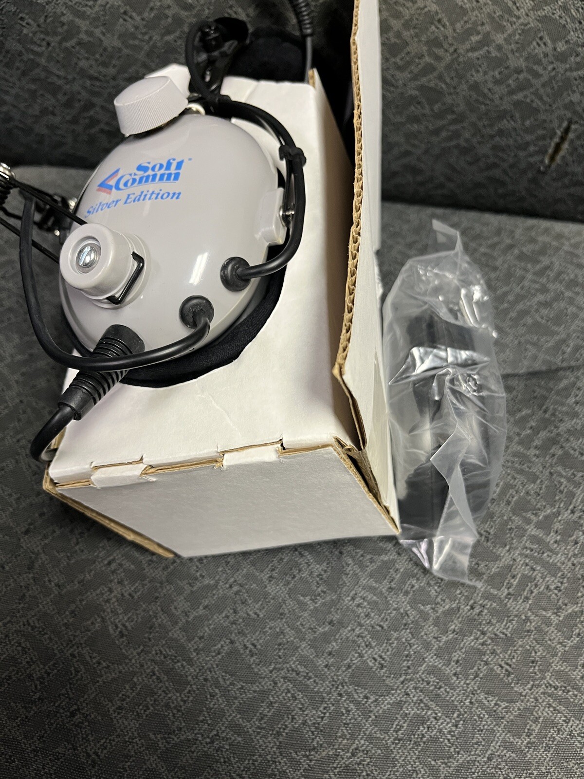 Concept Industries Soft Comm C-60 Silver Edition Aviation Pilot's Headset New