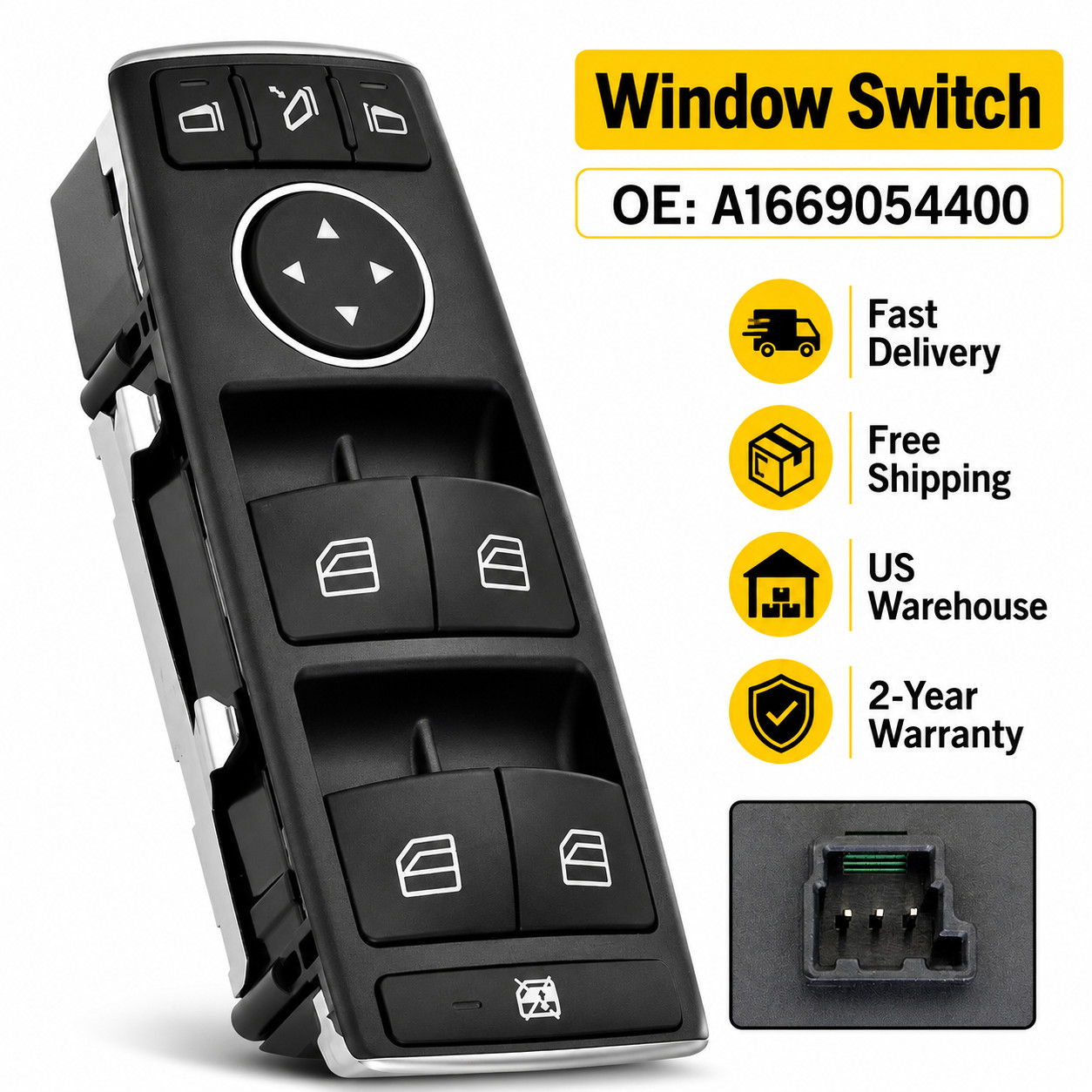For Mercedes-Benz GL ML A250 B250 Driver Side Master Power Window Control Switch