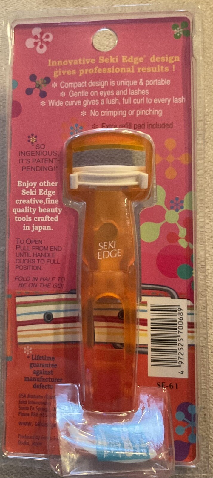 Seki Edge Folding Eyelash Curler, Lightweight , Free Ship & Free Refill Cushion