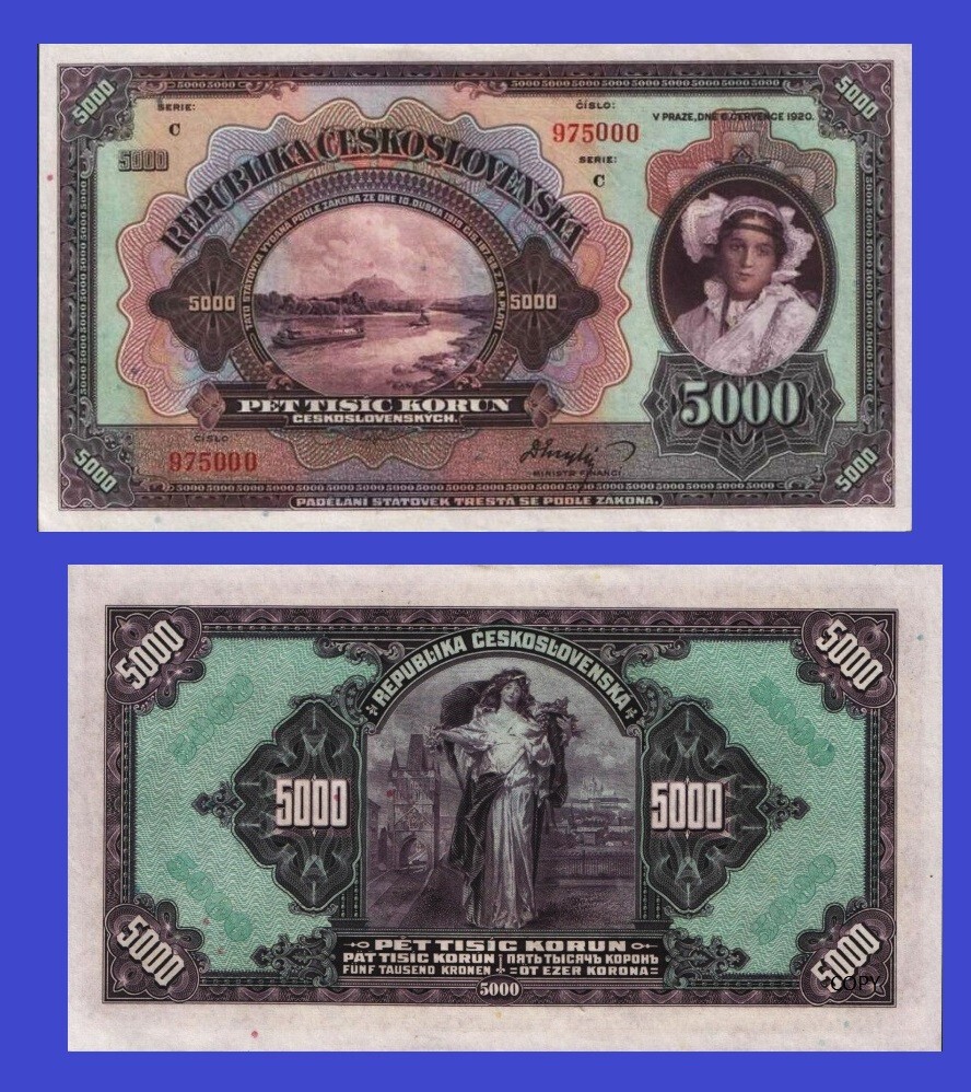 Czechoslovakia 5000  KORUN 1920   - Copy