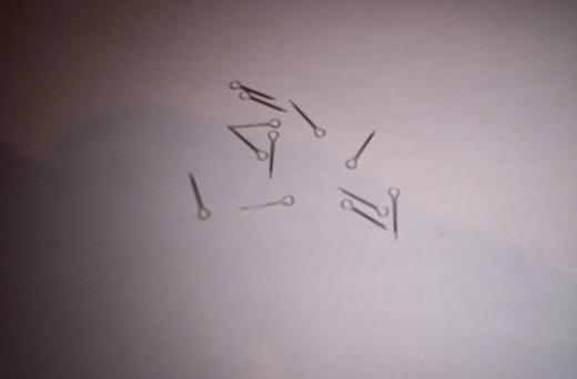 LIONEL PARTS, 1666E-11. DOZEN HANDRAIL COTTER PINS, 675 2035 736 2046 ETC