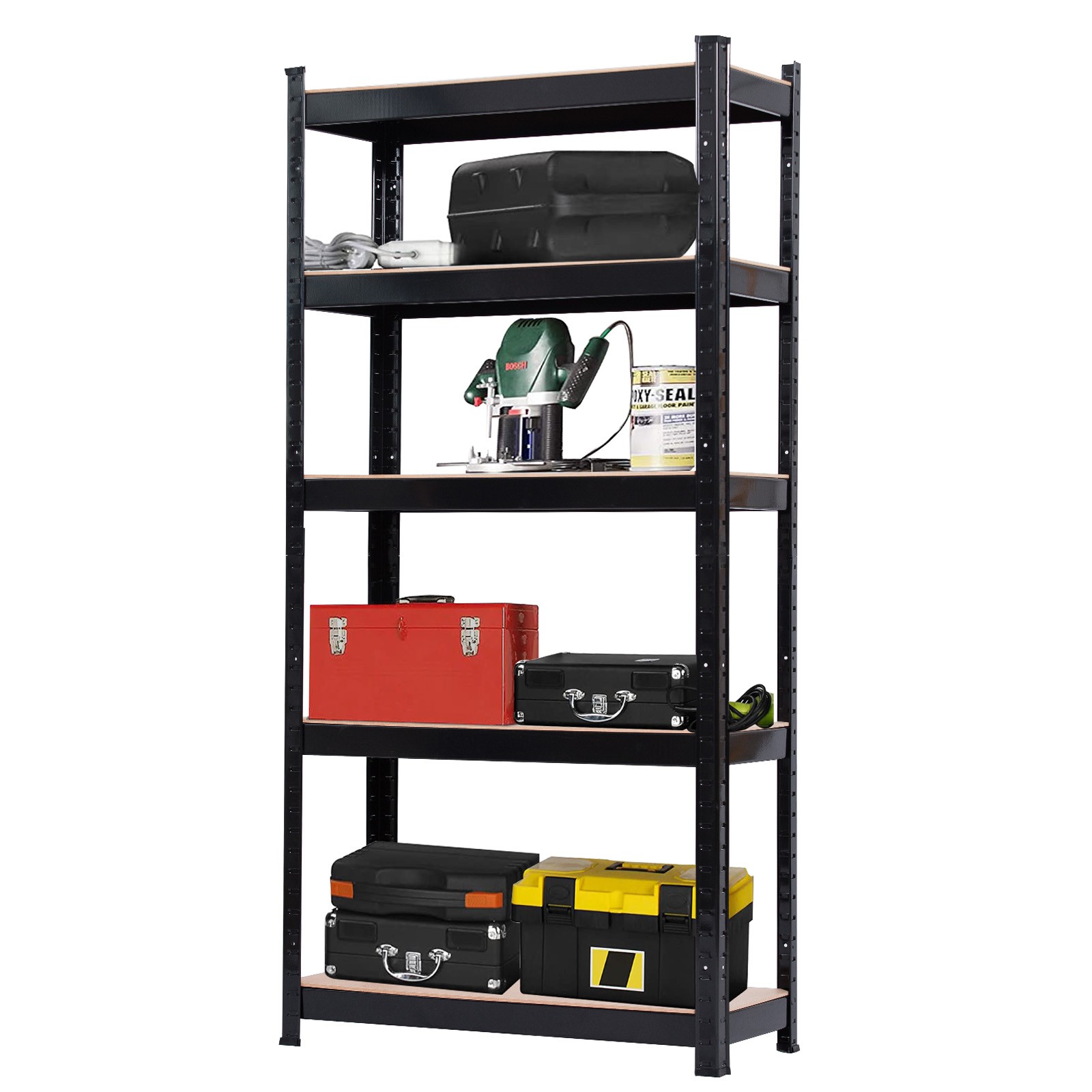 5 Tier Shelving Unit Adjustable Garage Storage Utility Rack Shelf 150x70x30 cm