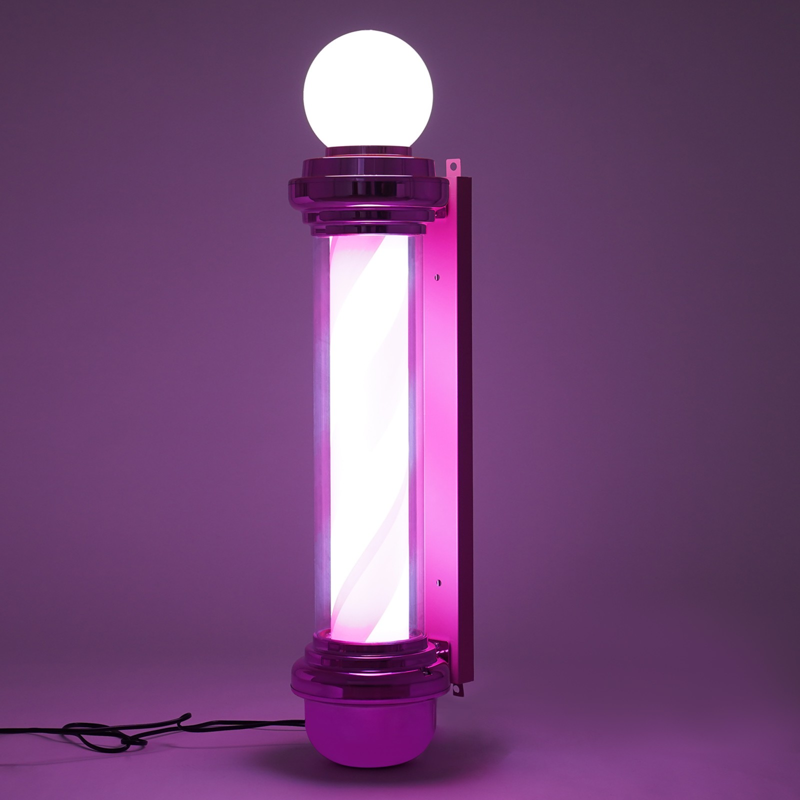 Barber Pole Light with Rotating LED - Eye-Catching Shop Decor