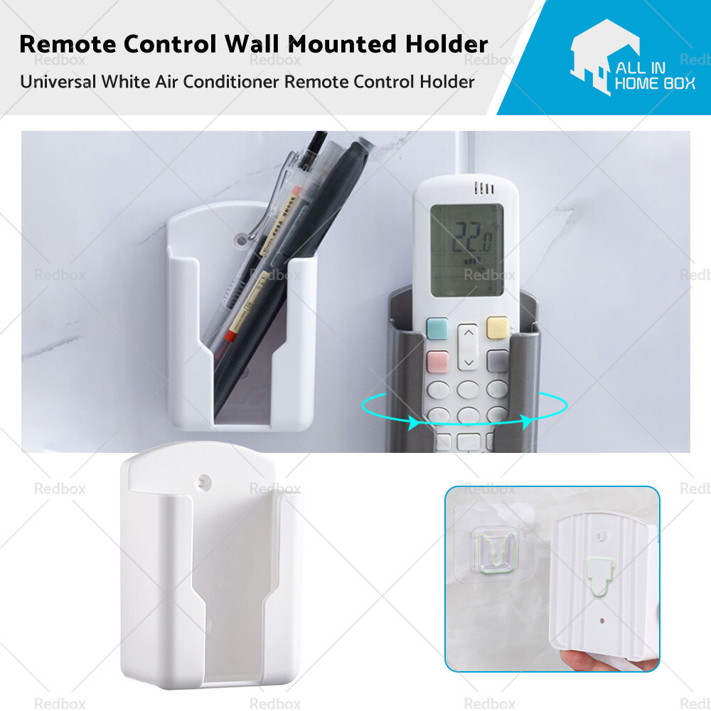 Universal White Air Conditioner Remote Control Holder Wall-Mounted Storage