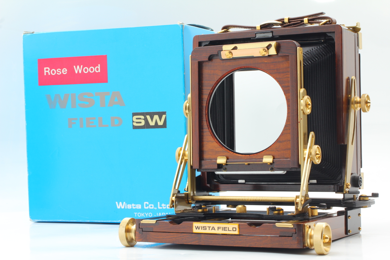RARE!!【Almost Unused in Box】 Wista Field 45DX SW Rose Wood 4x5 Film Camera JAPAN