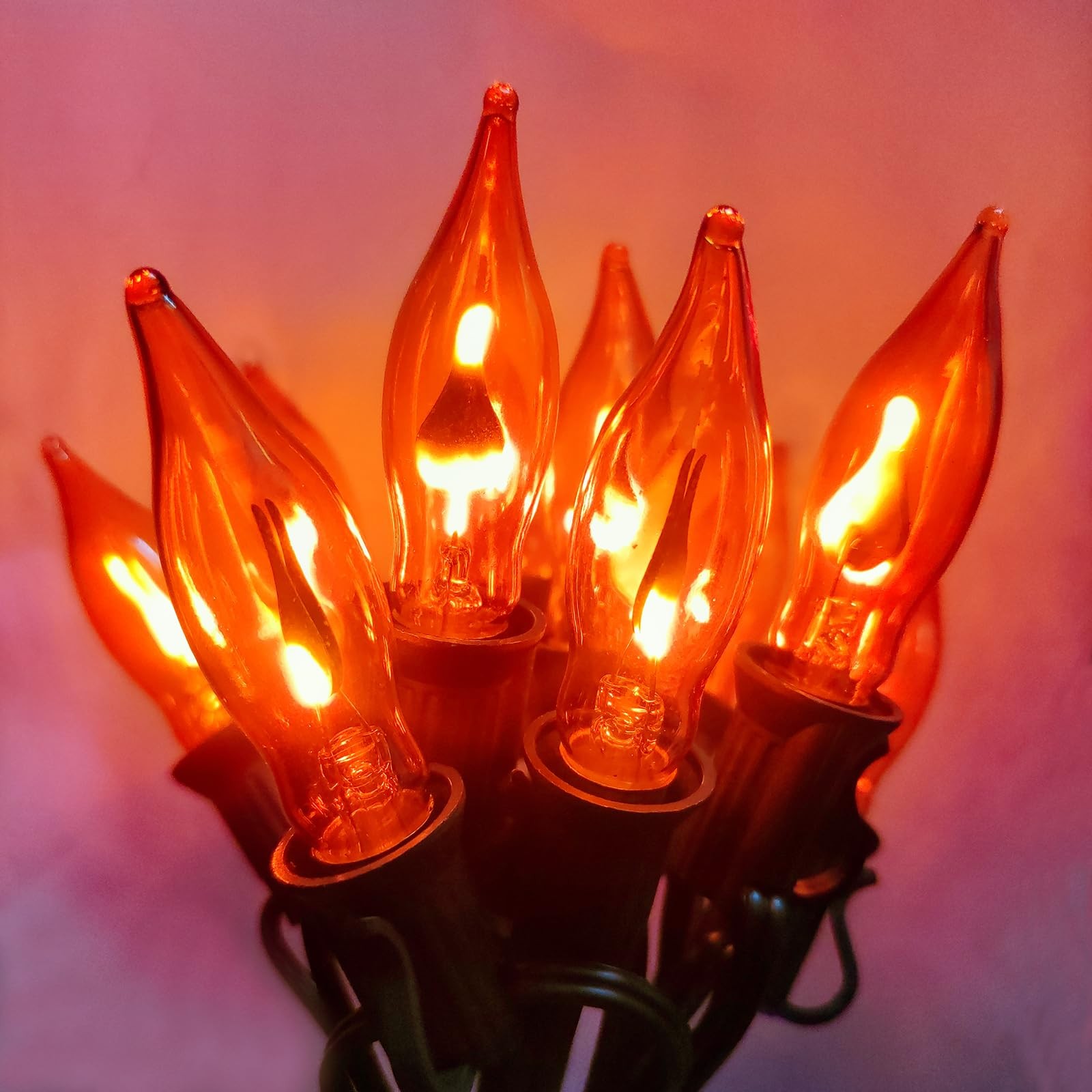 Christmas Flicker Flame Light Bulbs, 12 Pack C7 Orange Flickering Light Bulb,...