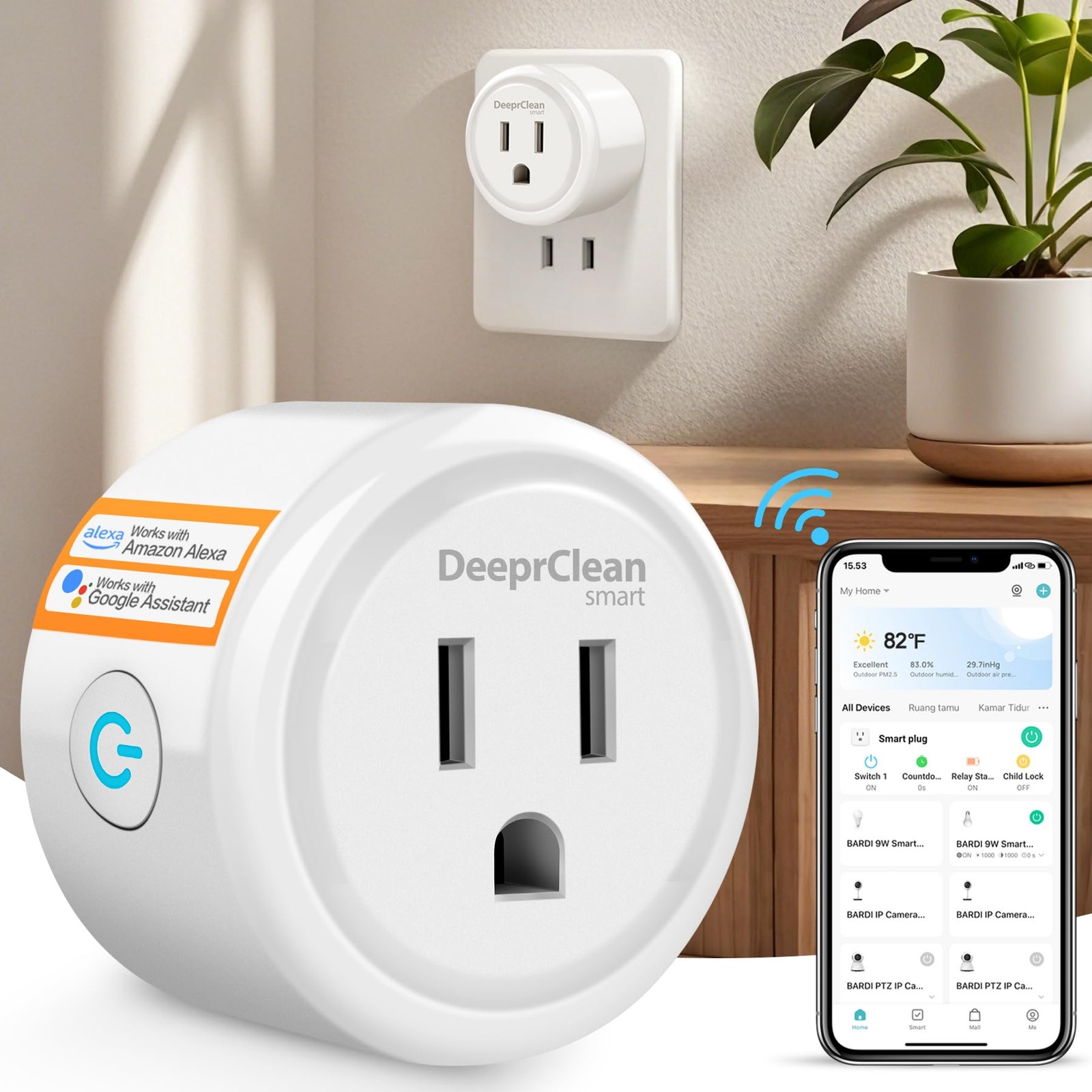DeeprClean Mini Smart Plugs that Compatible with Alexa App Controlled