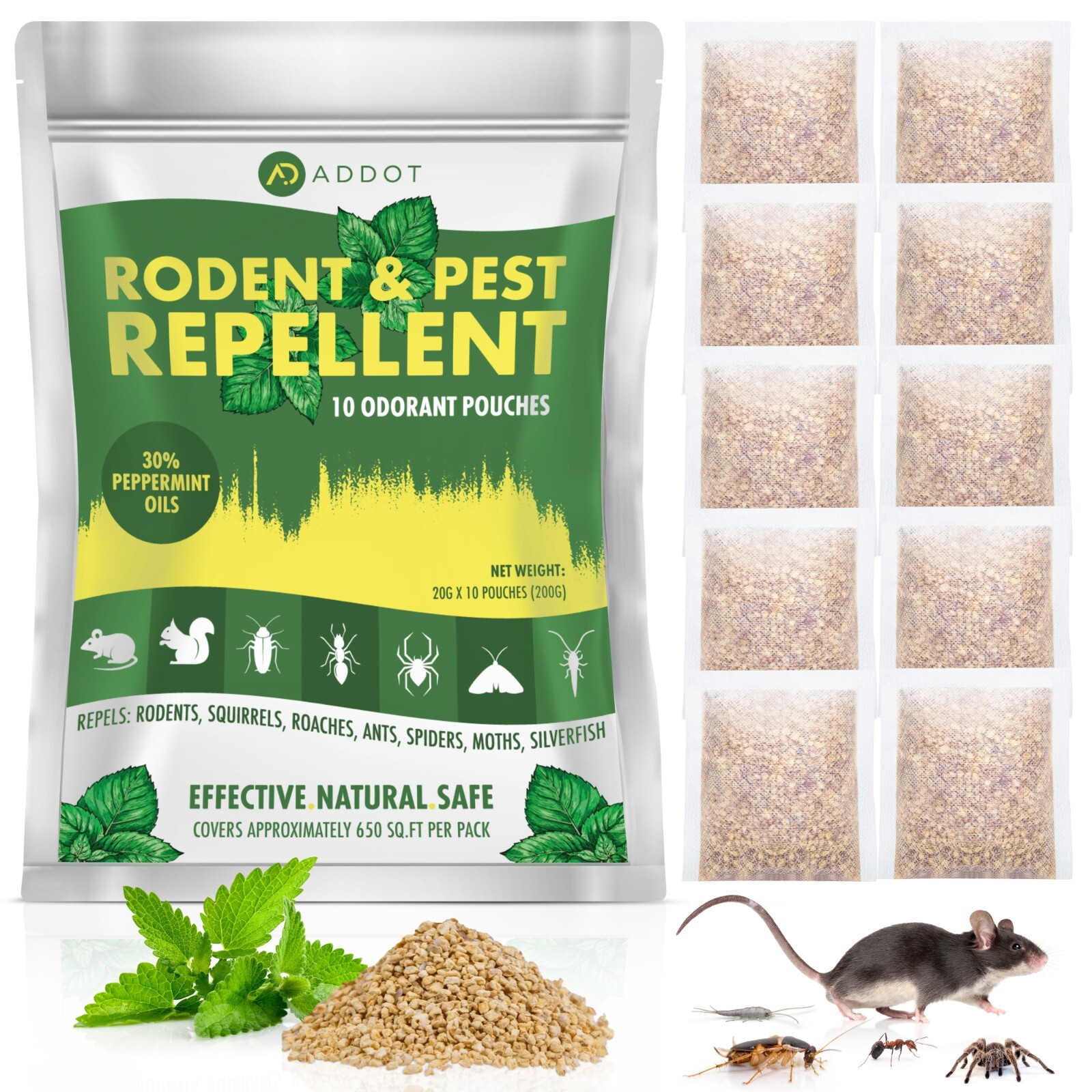 All Natural Peppermint Oil Mouse Repellent Pest control 10 pack Rodent Mice Rat