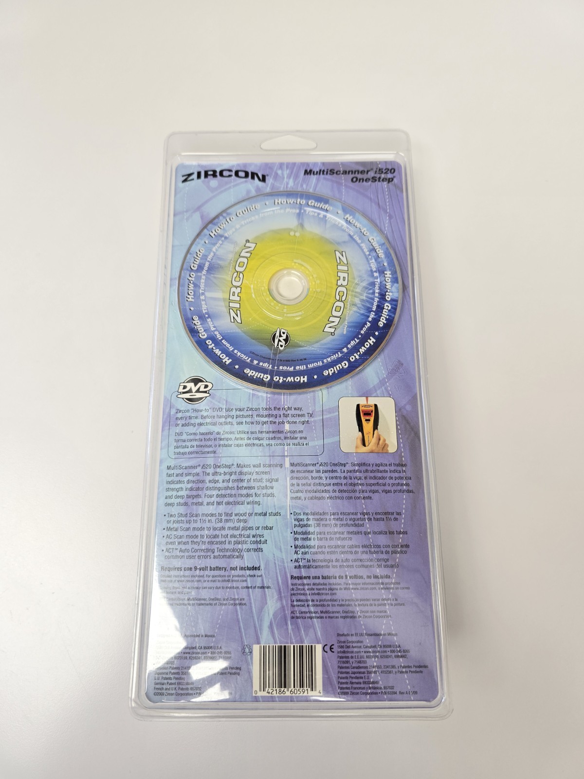 Zircon i520 OneStep Multi Scanner Stud Pipe Rebar Finder