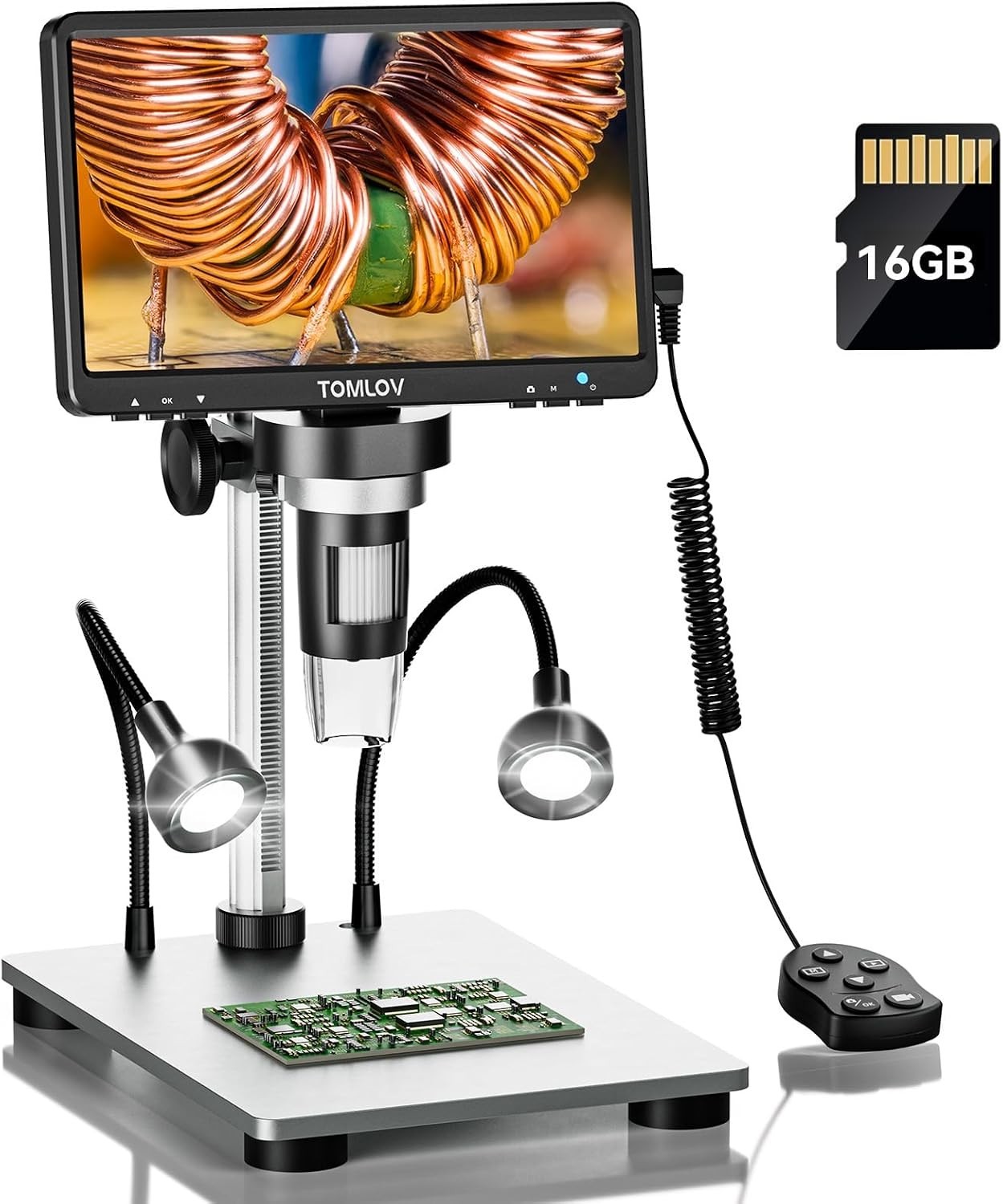 Versatile 7" Digital Microscope for Adults: Coin Analysis, Soldering, PC Ready