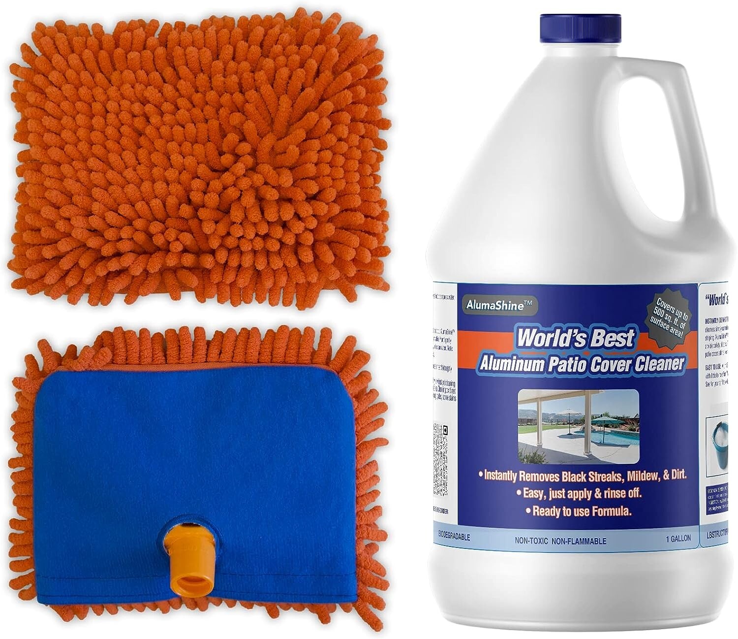 AlumaShine Aluminum Patio Cover Cleaner | 1 Gallon with Ultimate Microfiber Tool