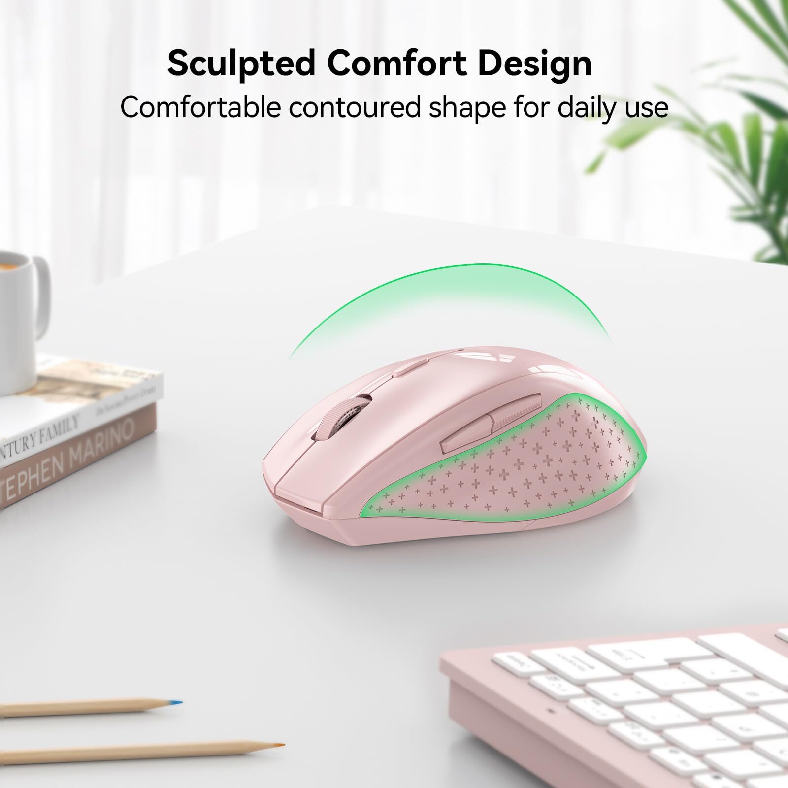 Wireless Mouse 2.4G USB Computer Mouse with 6-Level Adjustable 4800 DPI 30 Mo...