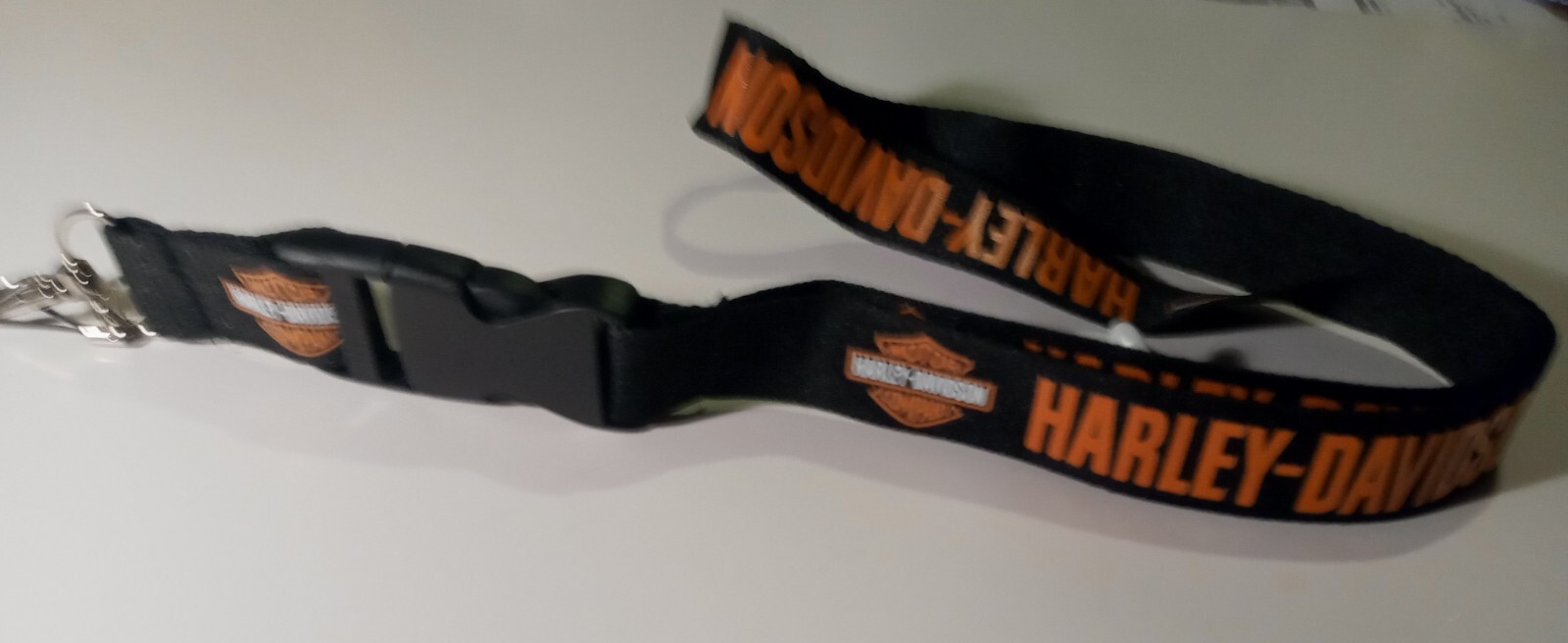 Harley - Davidson - LANYARD KEY CHAIN  (Black Orange)  FREE SHIPPING U.S. Seller