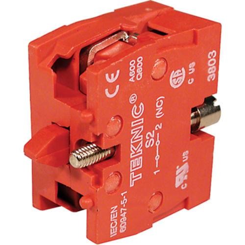 1pk ALTECH CORP S2 Contact Block, NC, Panel Mount, Silver, 22 mm, 10 A/600