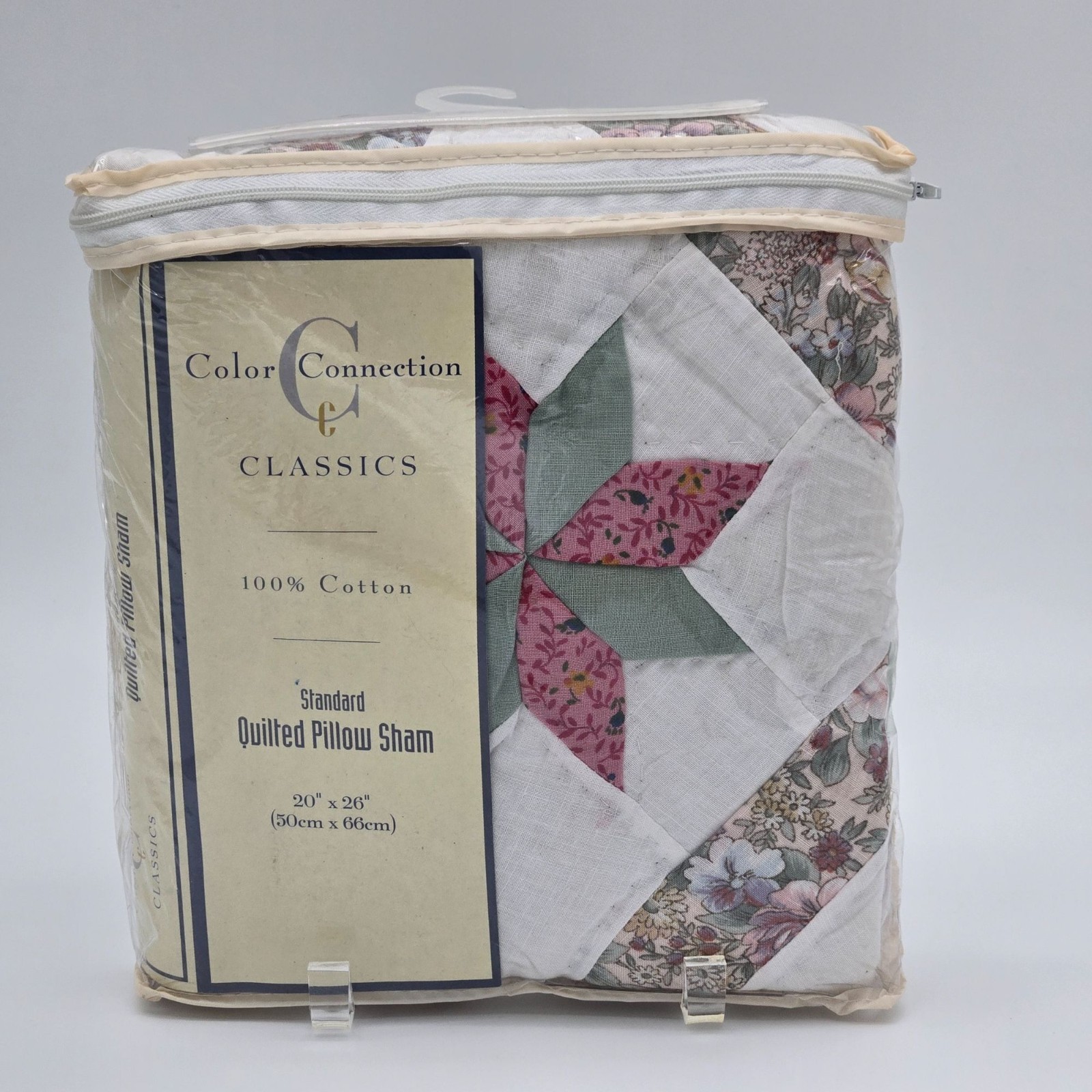 Color Connection Classics Standard Quilted Pillow Sham 20"x26" 100% Cotton Polye