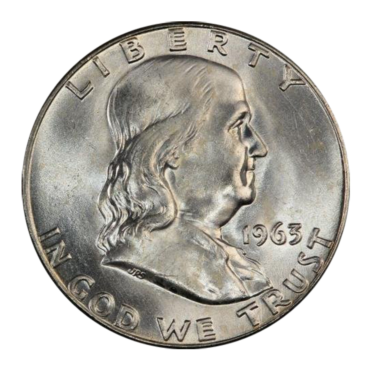 1963 No Mint Mark Franklin Half Half Dollar Seller AU
