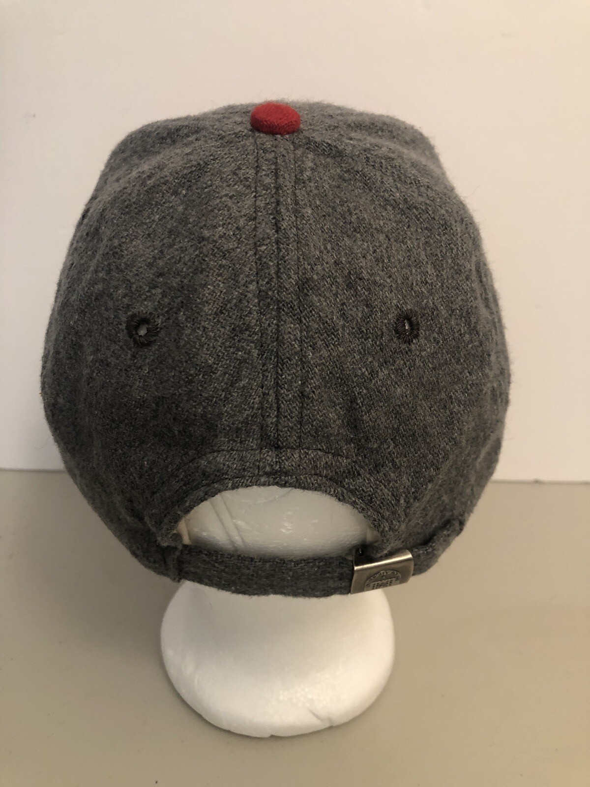 Ohio State University Square Wool Baseball Hat Cap Grey Red USA Made