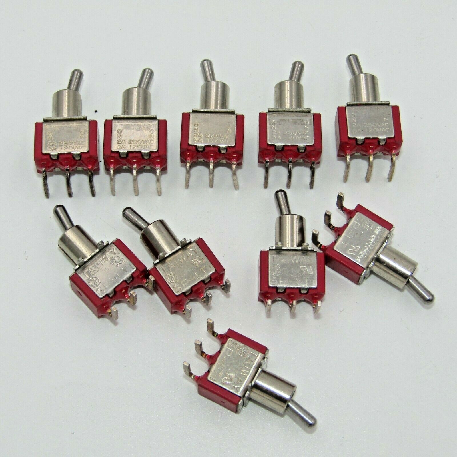 ( 10 PCS ) SPDT Right Angle PC Mount Mini Toggle  Short Toggle 5A